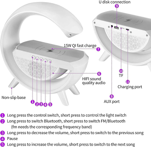 3 In 1 G Smart Station, Multifunctional Wireless Lamp